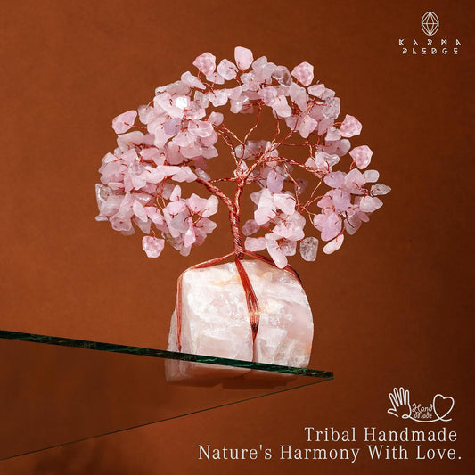 Karmapledge Rose Quartz Crystal Tree