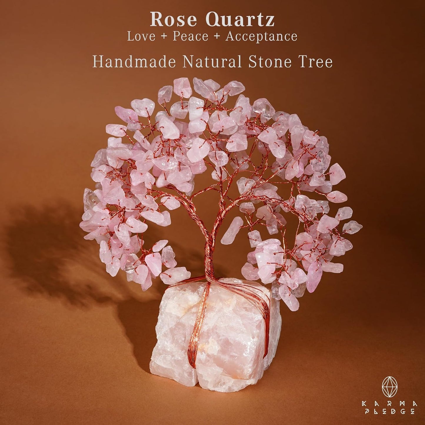 Karmapledge Rose Quartz Crystal Tree